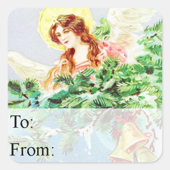 Vintage Christmas Angel Gift Tag (Front)