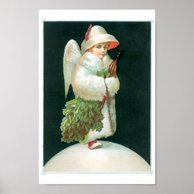 Vintage Christmas Angel Girl Poster (Front)