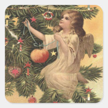 Vintage Christmas angel hanging decorations tree