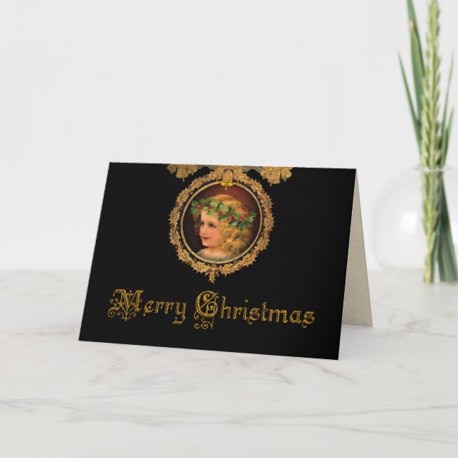 Vintage Christmas Angel Holiday Card (Front)