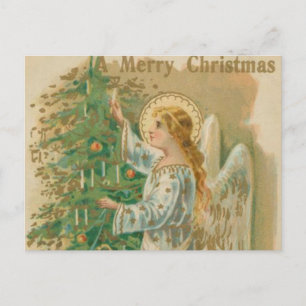 Vintage Christmas Angel Holiday Postcard