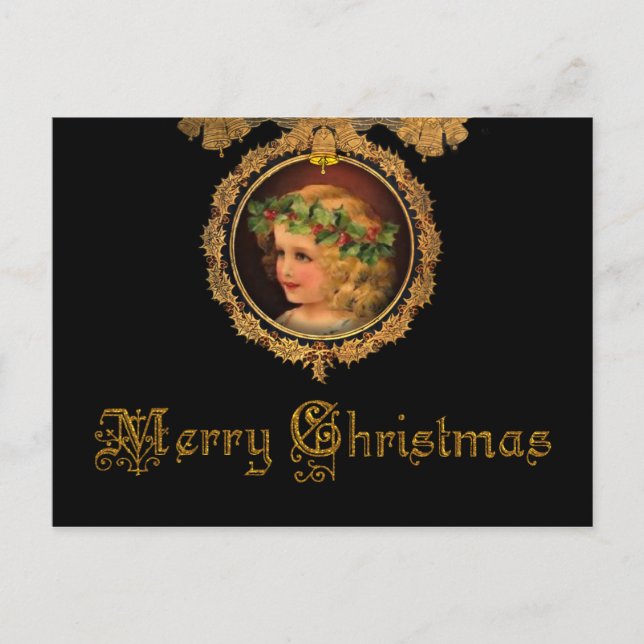 Vintage Christmas Angel Holiday Postcard (Front)
