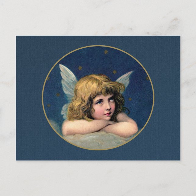 Vintage Christmas Angel Holiday Postcard (Front)