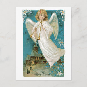 Vintage Christmas Angel Image Holiday Postcard