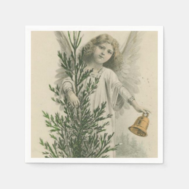 Vintage Christmas Angel Napkin (Front)