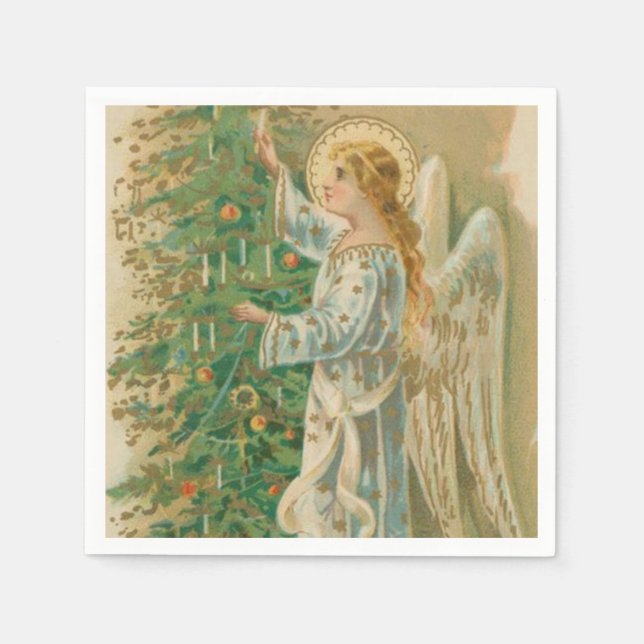 Vintage Christmas Angel Napkin (Front)