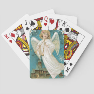 Vintage Christmas Angel playing Trumpet Cards