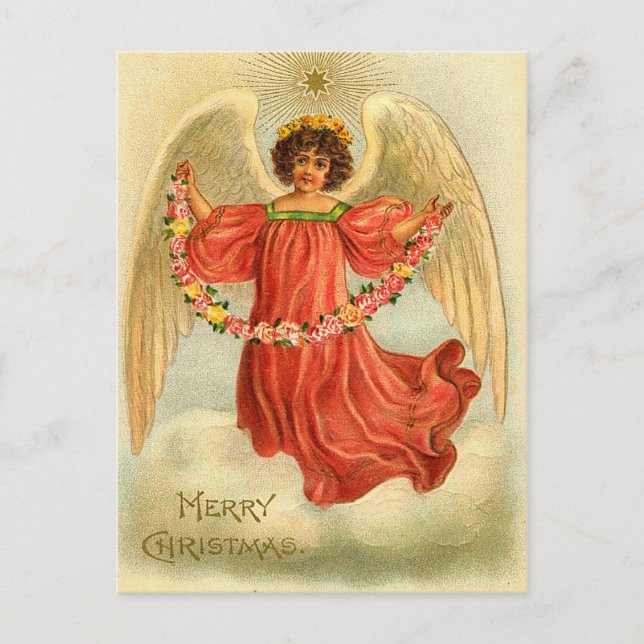 Vintage Christmas Angel Postcard (Front)