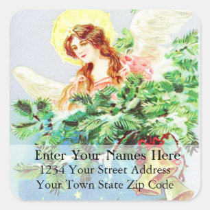 Vintage Christmas Angel Return Address Label