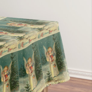 Vintage Christmas Angel Tablecloth