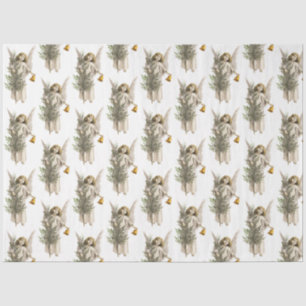 Vintage Christmas Angel & Tree Holiday  Tissue Paper