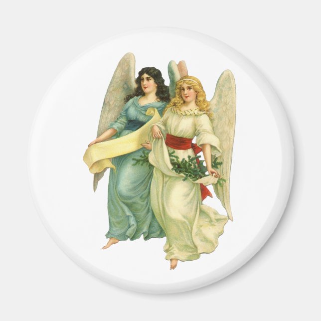 Vintage Christmas, Angelic Victorian Angels Magnet (Front)
