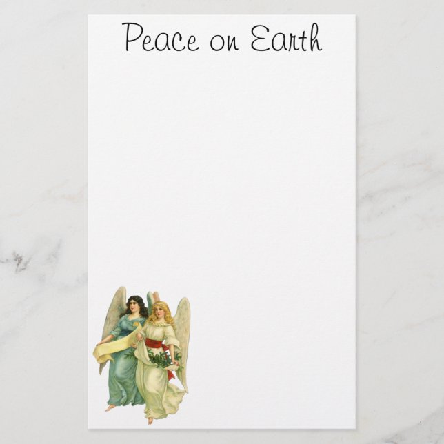Vintage Christmas, Angelic Victorian Angels Stationery (Front)