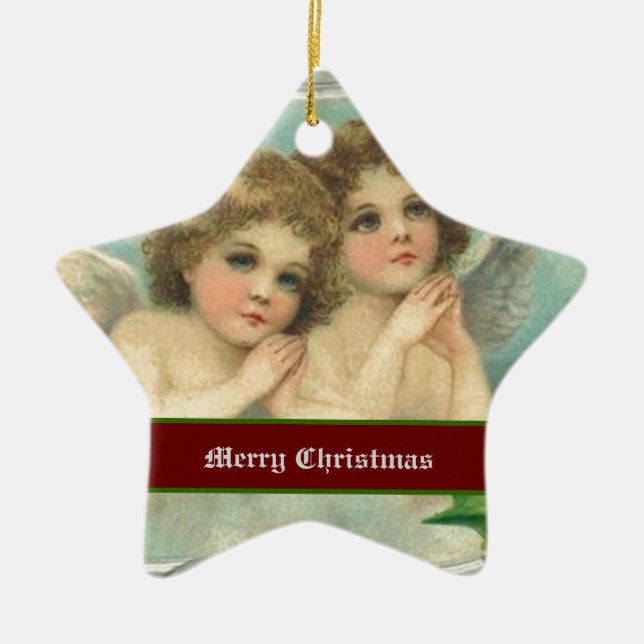 Vintage Christmas angels and holy berry ornaments (Front)