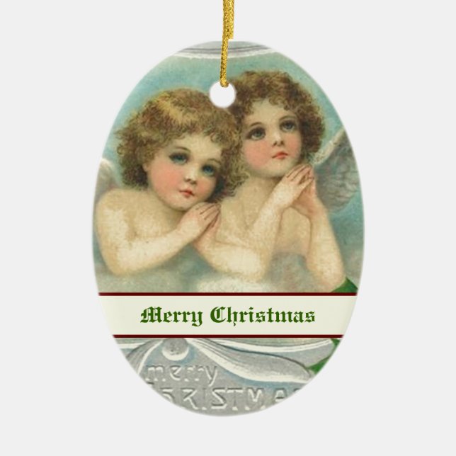 Vintage Christmas angels and holy berry ornaments (Front)