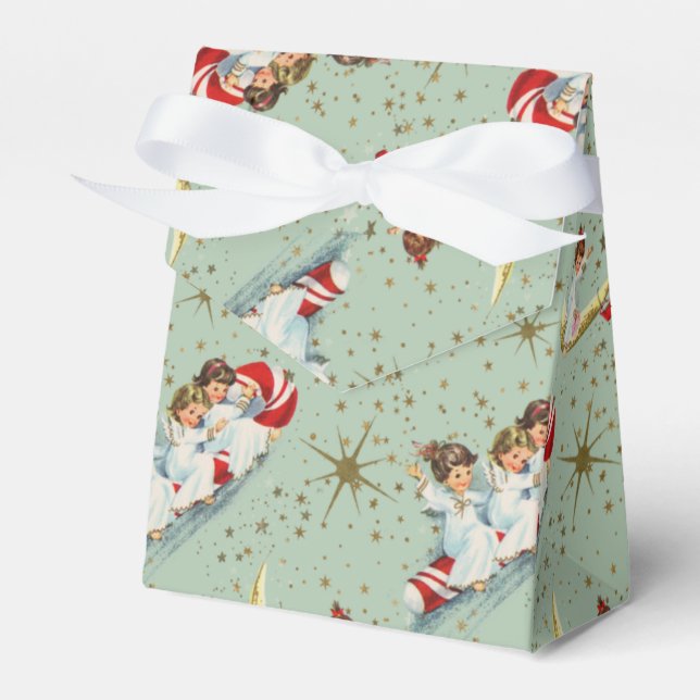 Vintage Christmas Angels  Favor Box (Front Side)