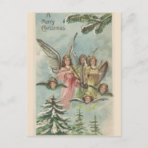 Vintage Christmas Angels Postcard