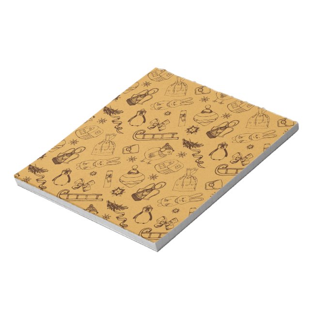 vintage christmas animals and bird hand drawn notepad (Rotated)