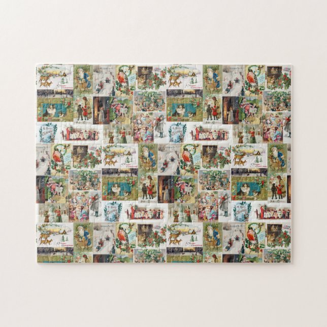 Vintage Christmas Antique Collage Xmas   Jigsaw Puzzle (Horizontal)