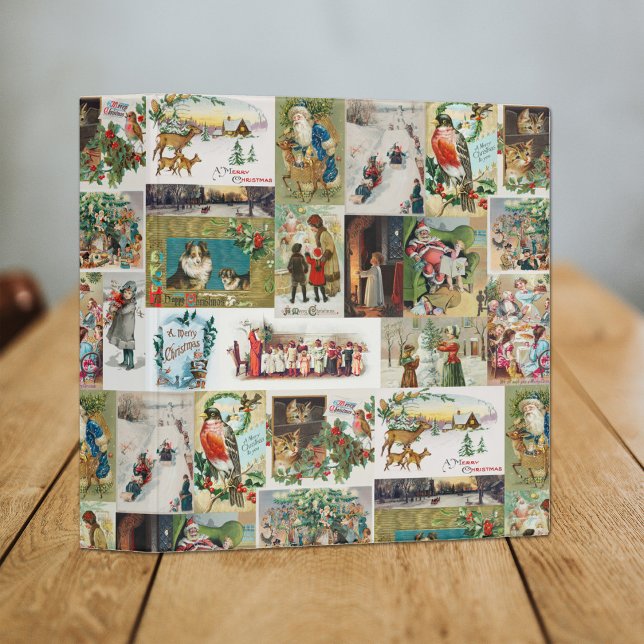 Vintage Christmas Antique Collage Xmas Photo Album Binder (Creator Uploaded)