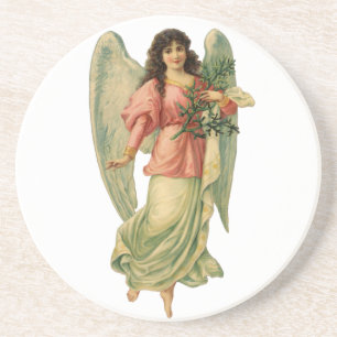 Vintage Christmas, Antique Victorian Angel Coaster