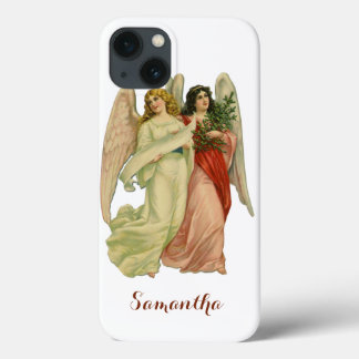Vintage Christmas, Antique Victorian Angel Die Cut iPhone 13 Case