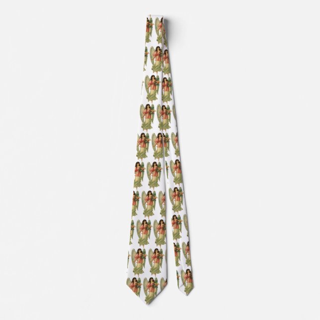 Vintage Christmas, Antique Victorian Angel Tie (Front)