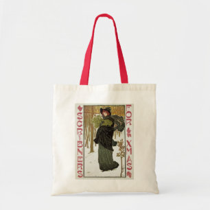 Vintage Christmas Art Nouveau Scribners Cover 1895 Tote Bag