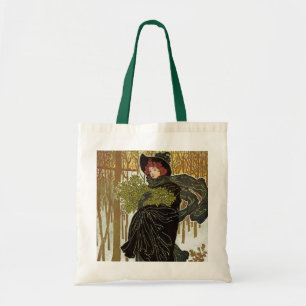 Vintage Christmas Art Nouveau Scribners Cover 1895 Tote Bag