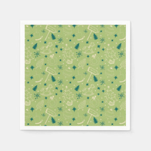 Vintage Christmas Art Pattern One Little Christmas Napkin