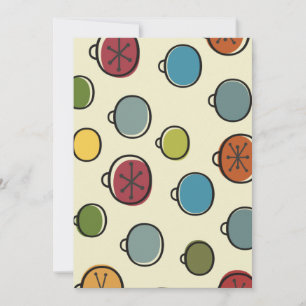 Vintage Christmas Atomic Era Colourful Ornaments Invitation