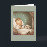 Vintage Christmas Baby With Lamb Holiday Card<br><div class="desc">Vintage Christmas baby with lamb design.</div>