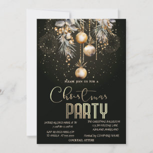 Vintage Christmas Balls Fireworks Christmas  Invitation