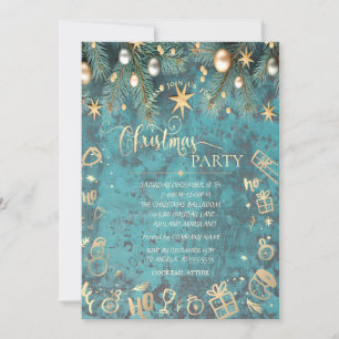 Vintage Christmas Balls,Stars Company Invitation