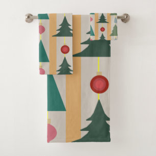 Vintage Christmas Bath Towel Set