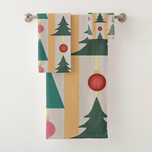 Vintage Christmas Bath Towel Set (Insitu)