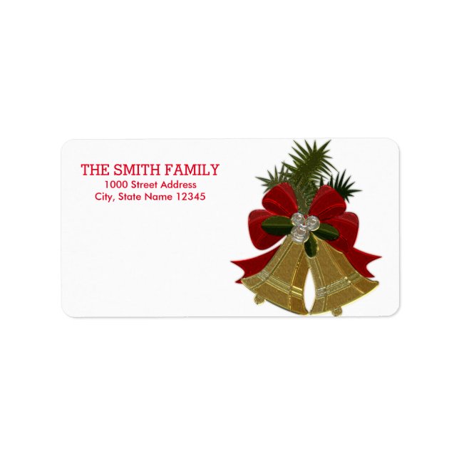 Vintage Christmas Bell Holiday Label (Front)