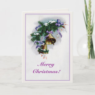 Vintage Christmas bells and decoration Holiday Card