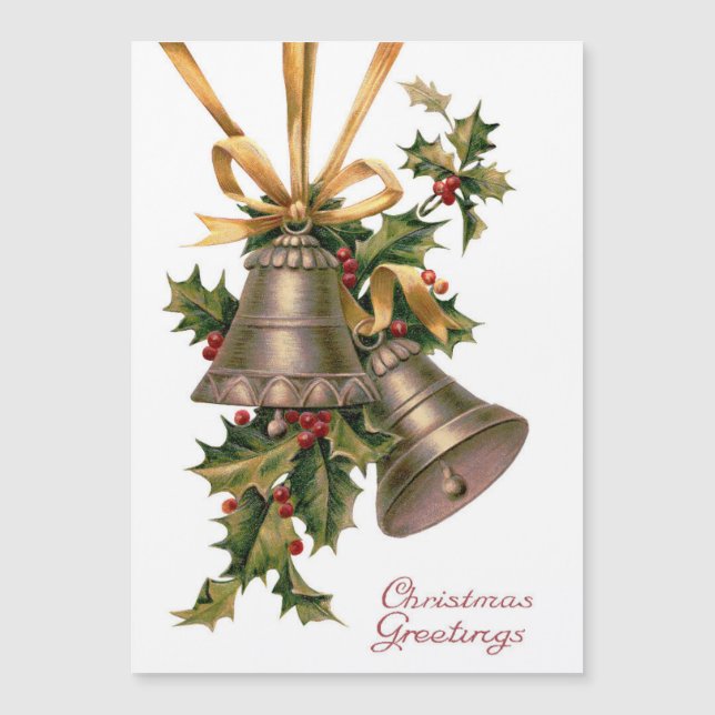 Vintage Christmas Bells Carte de vacances (Devant)