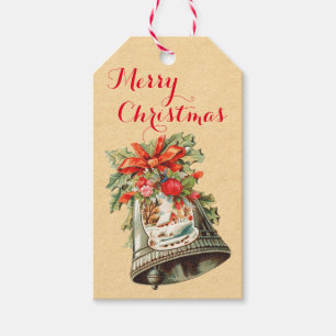 Vintage Christmas Bells Holiday Gift Tags