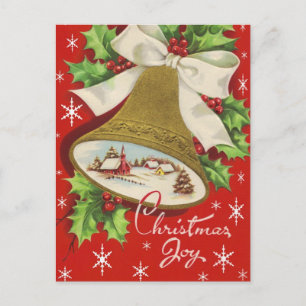 Vintage Christmas Bells Holiday Postcard