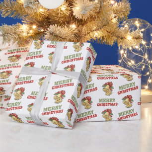 Vintage Christmas Bells & Merry Christmas Pattern Wrapping Paper