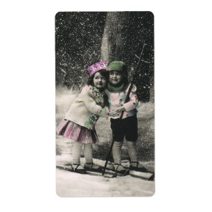 Vintage Christmas, Best Friends on Skis