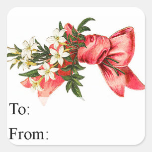 Vintage Christmas Bouquet Gift Tag