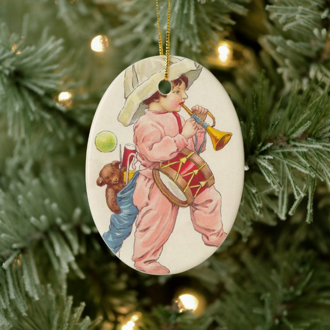 Vintage Christmas Boy Bugler Ornament (Tree)