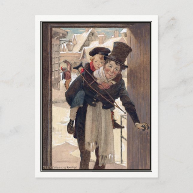 Vintage Christmas by Jessie Willcox Smith Holiday Postcard (Front)