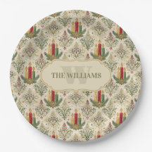 Vintage Christmas Candles & Ornaments Monogram