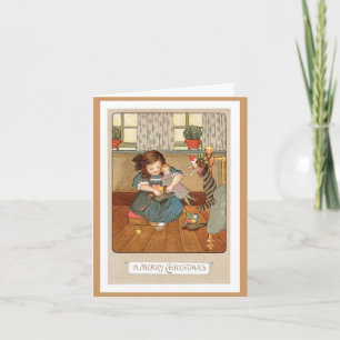 Vintage Christmas Card - A Merry Christmas