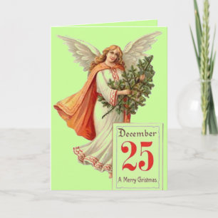 Vintage Christmas Card - angel