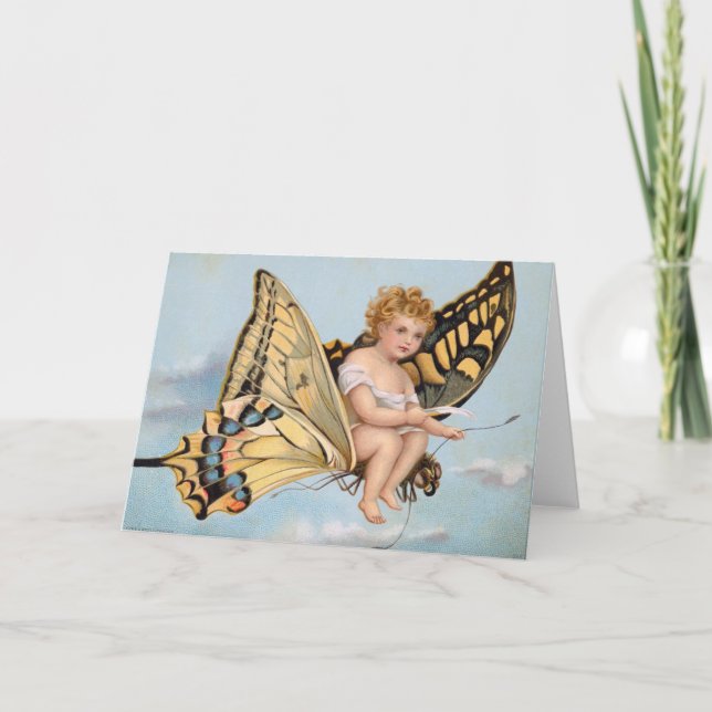 Vintage Christmas Card | Angel Happy New Year (Front)